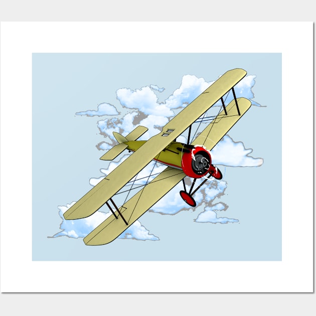 Classic Aviation Biplane Wall Art by macdonaldcreativestudios